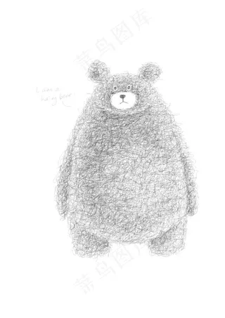 手绘卡通动物小熊