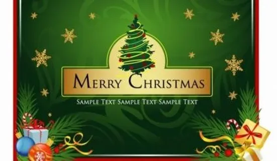 美丽的圣诞卡片矢量