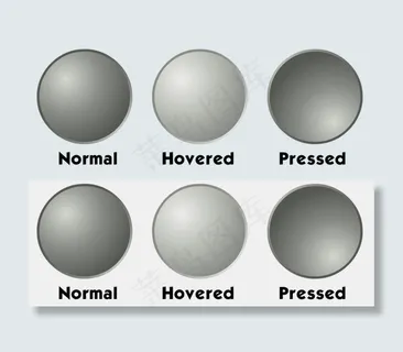灰色的Web按钮模板