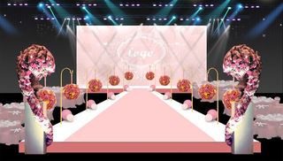 粉色系婚礼舞台效果图