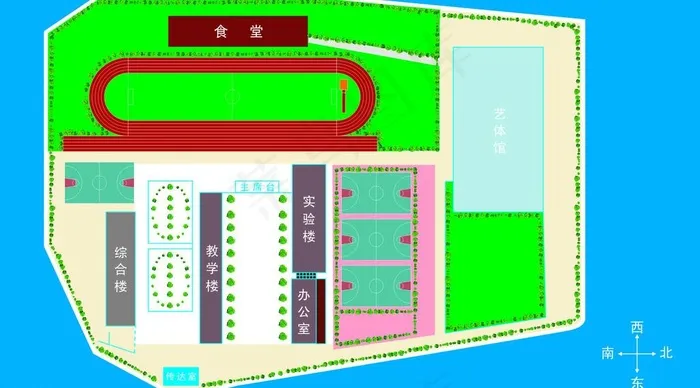 校园平面图图片cdr矢量模版下载