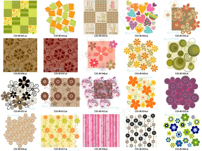 产品设计图案花卉图案ai矢量模版下载