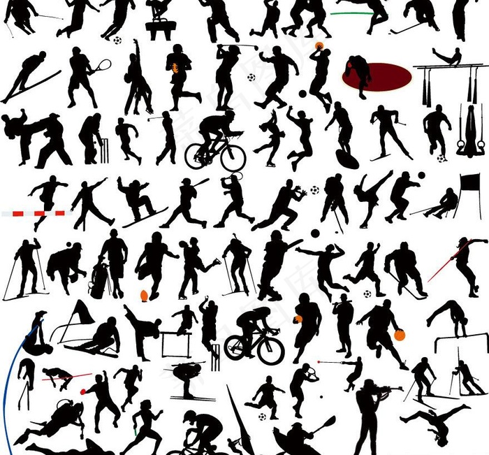 体育运动人物剪影图片