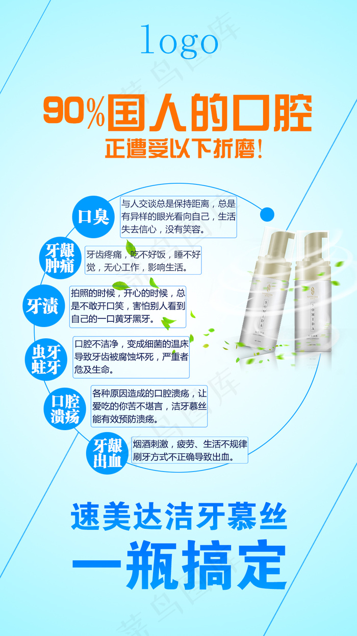 微商口腔产品海报psd模版下载