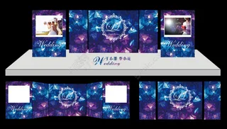 婚礼蓝紫梦幻背景