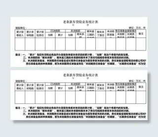 老条款车贷险业务统计表