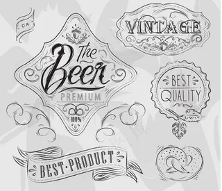 手绘啤酒标签图片