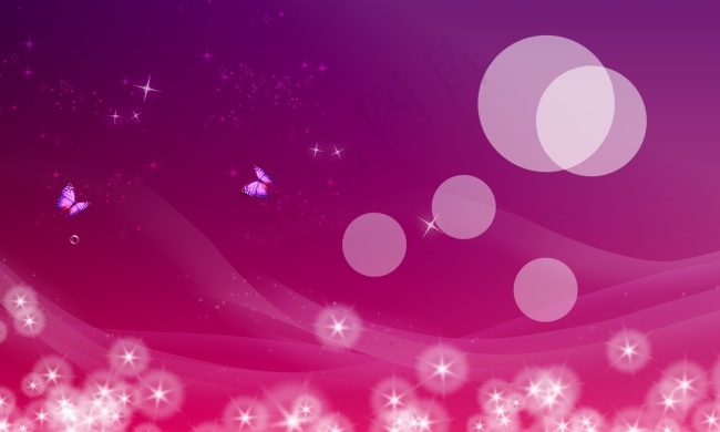 玫红色蝴蝶梦幻背景