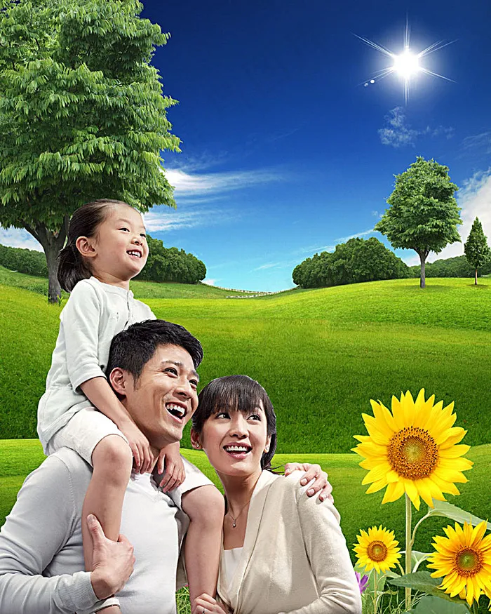 三口之家 计划生育宣传广告(3402X4252(DPI:72))psd模版下载