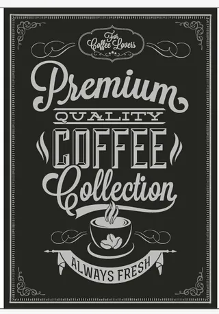 手绘咖啡矢量黑板欧美风素材