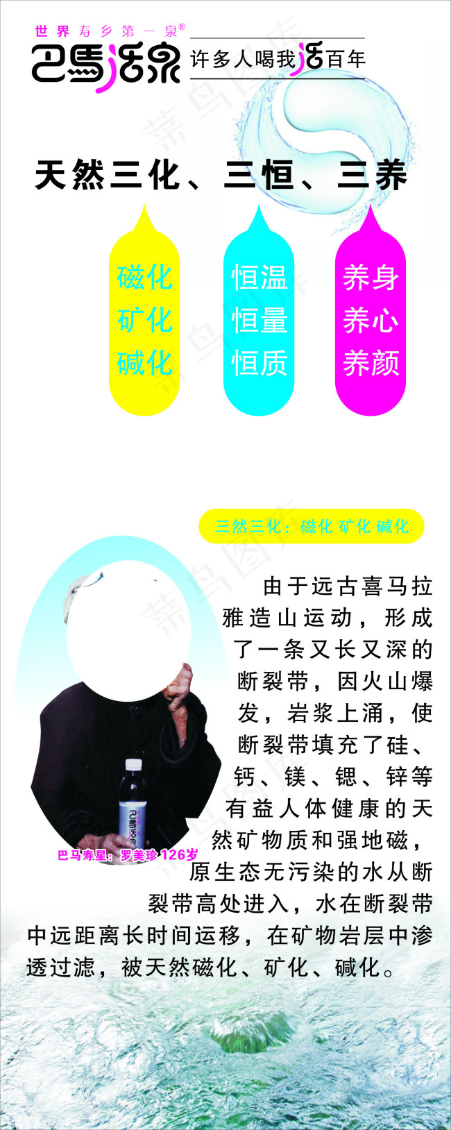 巴马活泉易拉宝cdr矢量模版下载