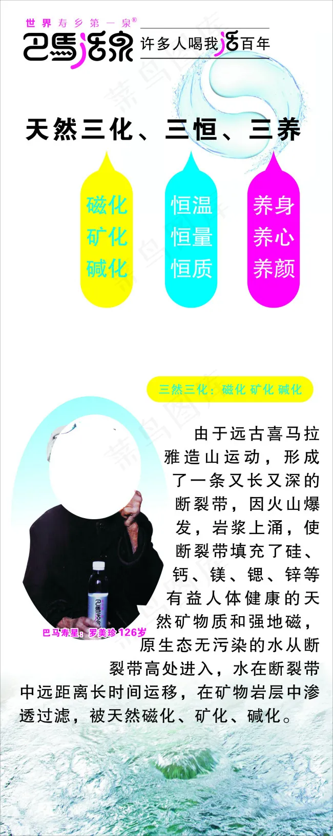 巴马活泉易拉宝cdr矢量模版下载