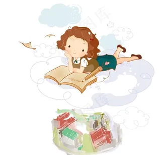 看书的女孩设计