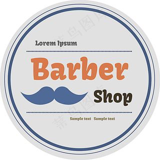 圆形理发店海报设计