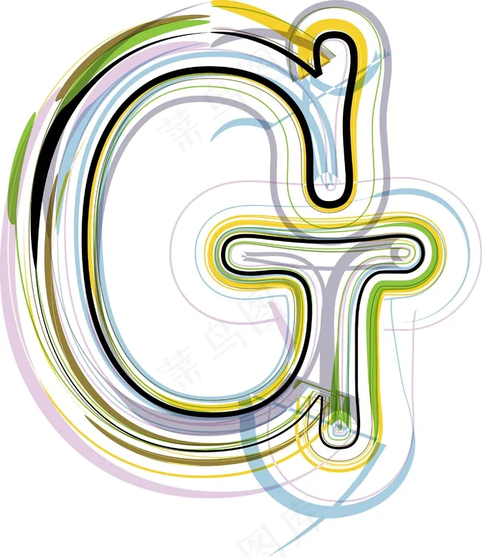 说明有机字体字母Geps,ai矢量模版下载