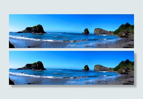 海岸全景风光图片