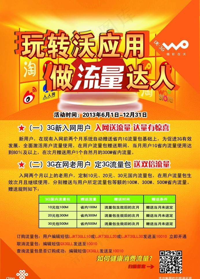 联通单页图片psd模版下载