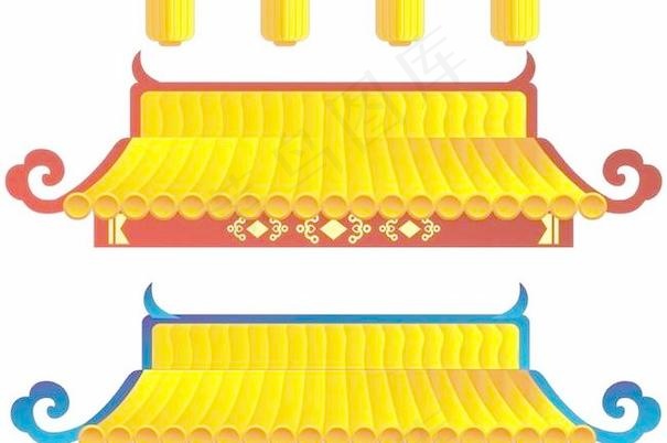宫殿屋檐 矢量素材 下载