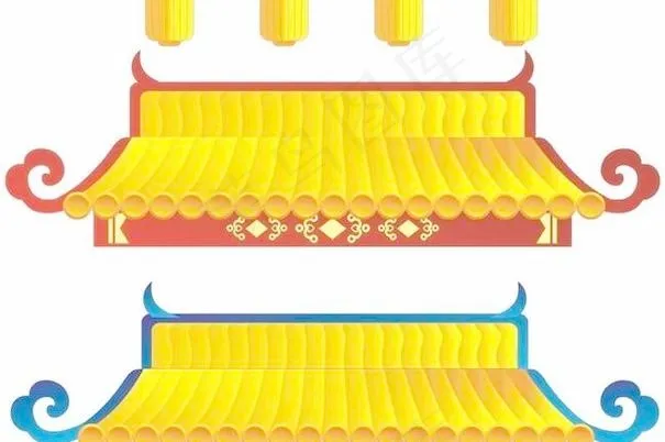 宫殿屋檐 矢量素材 下载cdr矢量模版下载