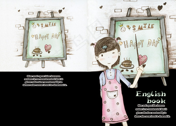 卡通笔记本封面psd素材