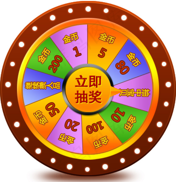 跑马灯抽奖大转盘psd模版下载