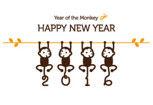 2016萌萌哒小猴矢量图
