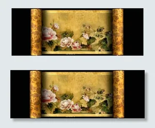 牡丹花瓣吹散彩蝶飞舞背景视频