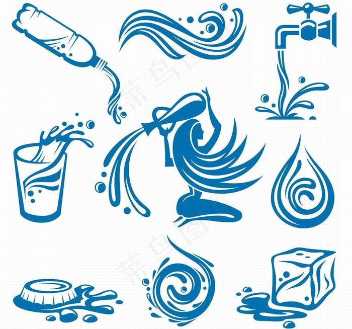 手绘水素材图片