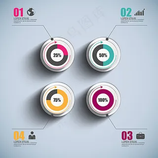 彩色圆形信息图表