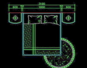 现代时尚床具cad图