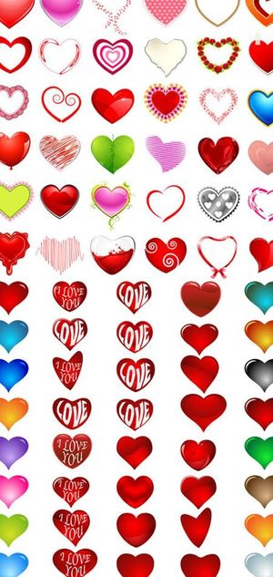 浪漫爱情心形设计矢量图