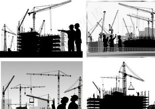 城市建筑工地剪影图片