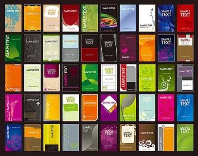 多彩花纹名片模板