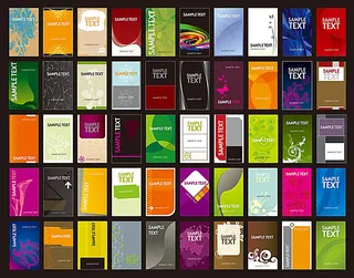 多彩花纹名片模板