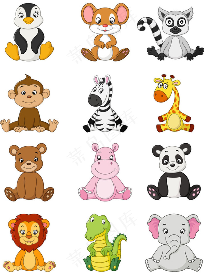 坐着的一群动物图片1