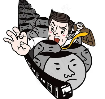 在人群中穿行的男性图片