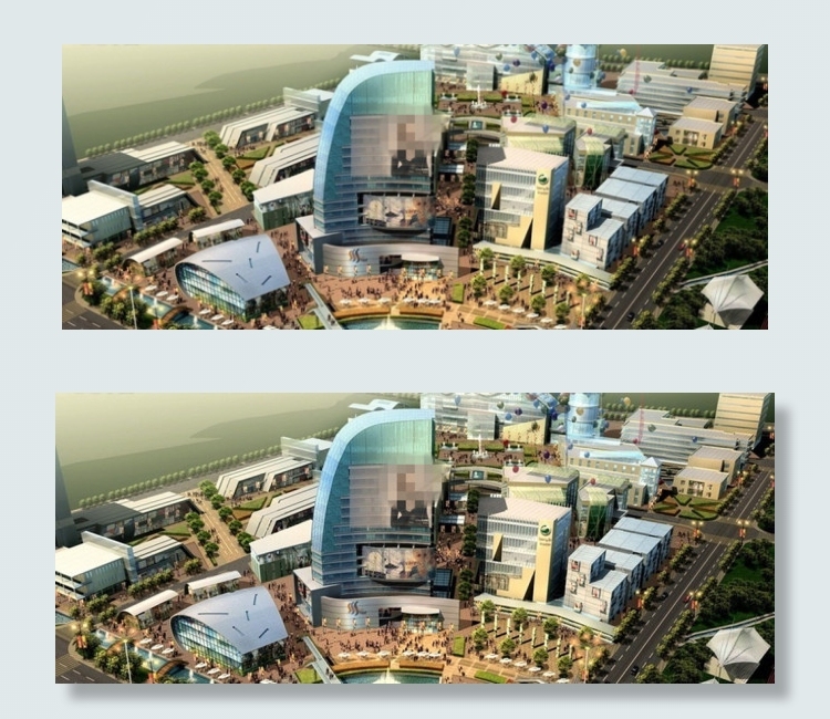 高科技现代城市规划城市景观鸟瞰图