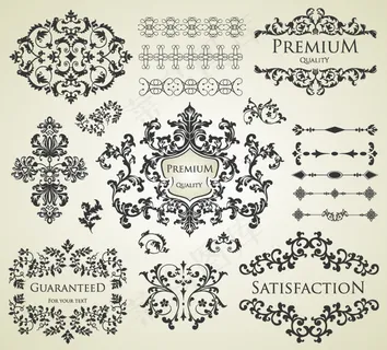 简约欧式时尚精美花纹边框矢量素材
