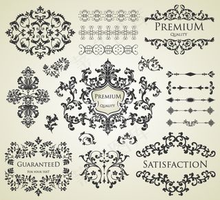 简约欧式时尚精美花纹边框矢量素材