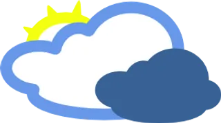 厚厚的云层和太阳天气符号剪贴画