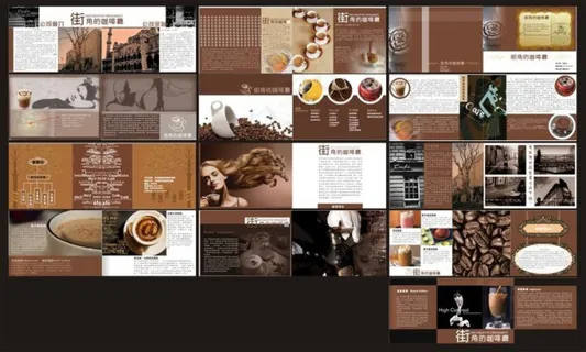 街角咖啡厅画册设计模板