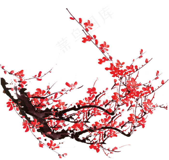 中国风梅花免扣png透明素材(1764X1674)