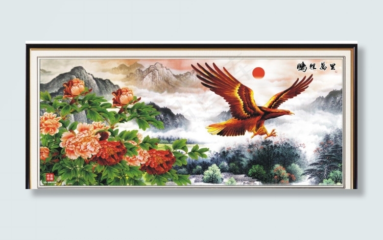 鹏程万里之喜迎富贵图cdr矢量模版下载