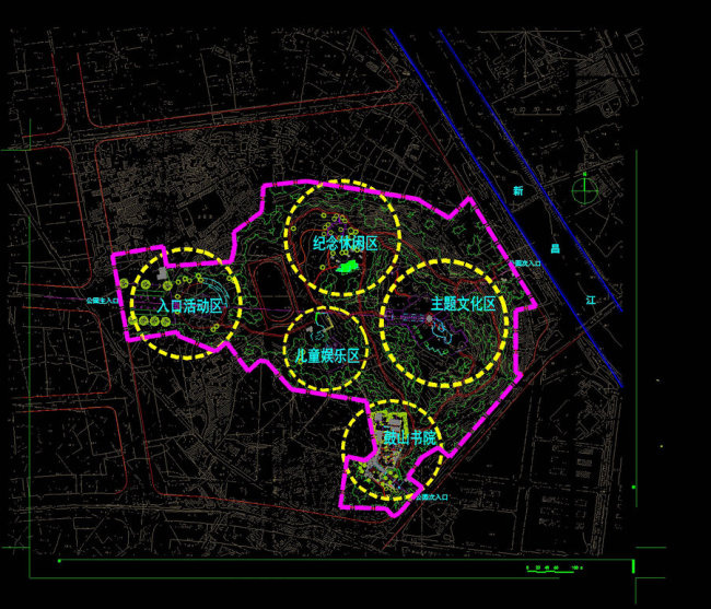 新昌鼓山公园cad图纸素材