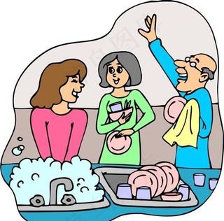 生活写真 洗碗 矢量素材 EPS_...