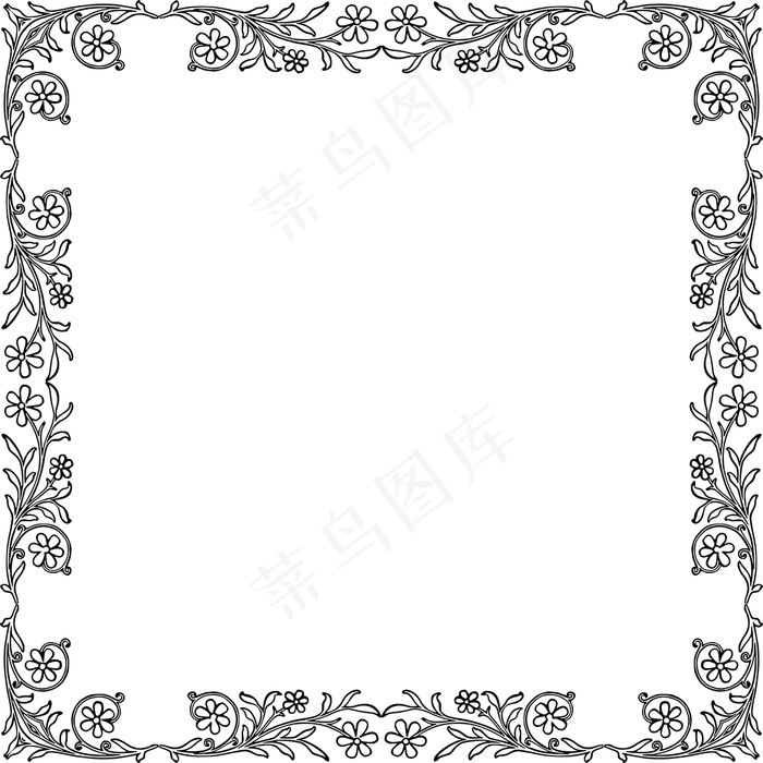 花饰|花圈|边框|插画|小清新