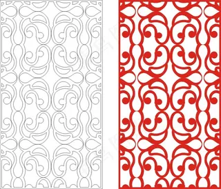 矢量镂空花纹边框底纹中式