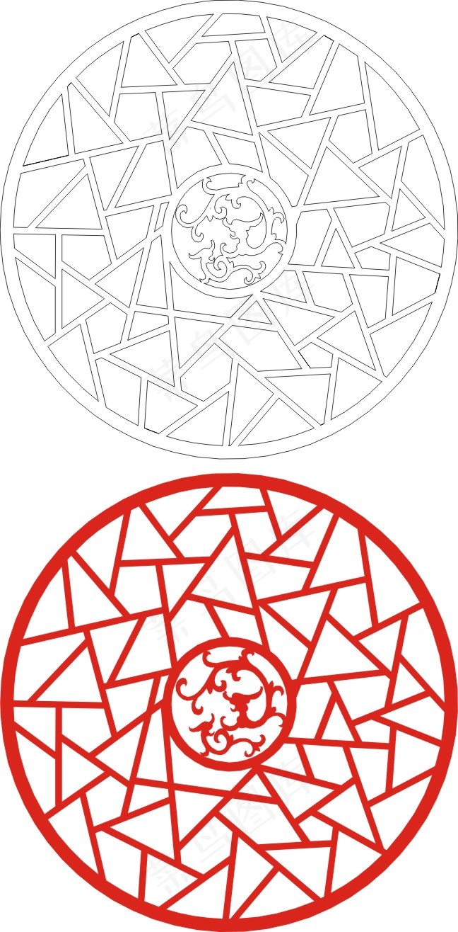 矢量镂空花纹边框底纹中式cdr矢量模版下载