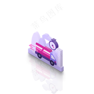 双十一快递扁平场景2.5D