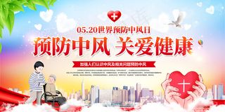 预防中风关爱健康海报